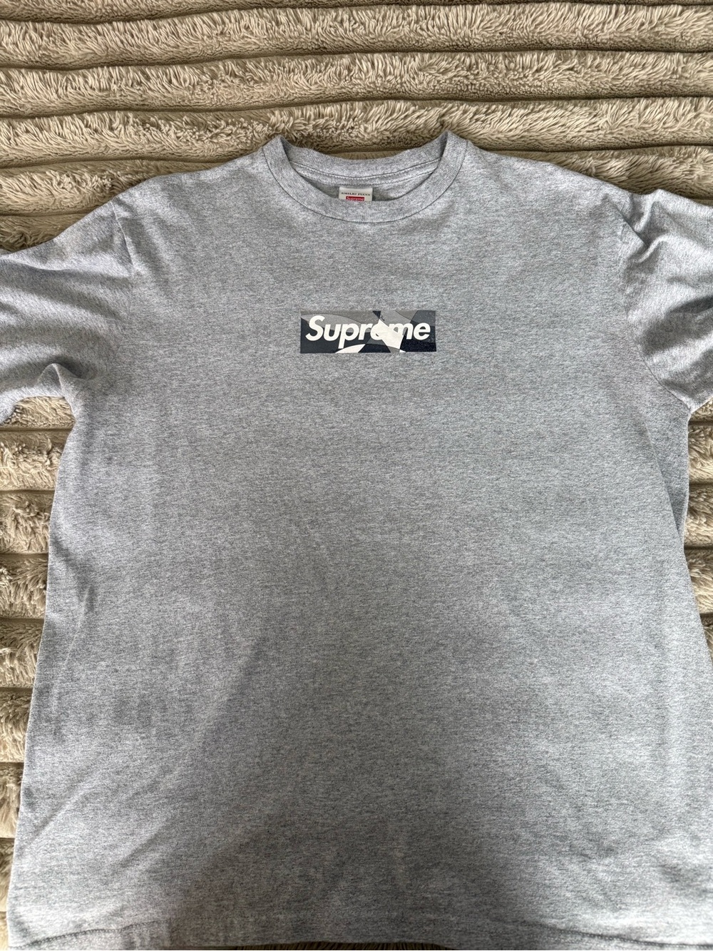 Supreme Gray Short Sleeve Logo Tee